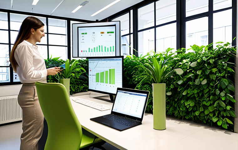 **
Prompt: "A bright, modern office space in Milan, Italy, showcasing a Building Automation system interface. The screen displays energy consumption data in real-time. Soft, natural light fills the room. Focus on the smart technology and efficient design, reflecting Italian style. Employees are working collaboratively, demonstrating teamwork in a sustainable environment. Green plants are visible, enhancing the eco-friendly atmosphere. High-resolution, detailed."
**