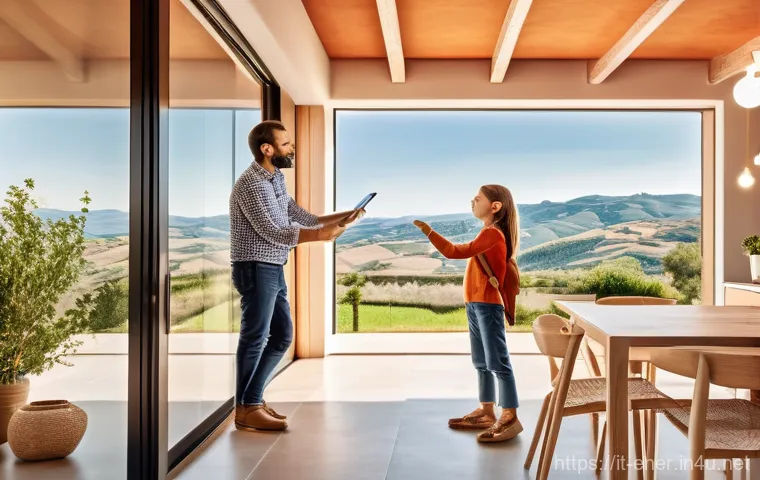 에너지기술 실습 경험 공유 - **Prompt 1: Italian Family Embracing Solar Energy and Smart Living**
A vibrant, sunlit scene fea...