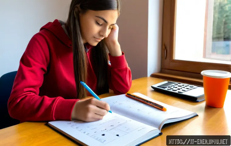 에너지기술 필기 시험 준비 전략 - Photorealistic Italian university student preparing for an energy technology written exam at a tidy ...